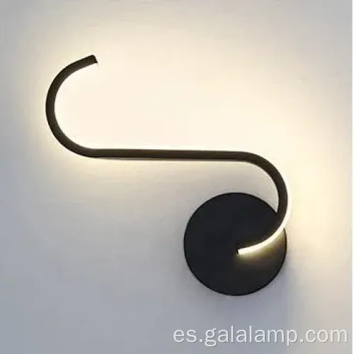 Lámpara de pared LED negra moderna y elegante para interiores